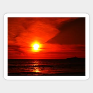 Half Moon Bay Sunset in Red. California 2008 Sticker